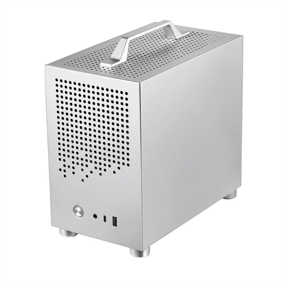 Micro-ITX Case PC Case SKTC A17 SGCC Computer Case Support Micro-ITX Mini PC Silver