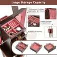 thumbnail image 4 of Topbuy Armoire à Bijoux Grande Capacité avec Miroir Rabattable et Compartiment de Rangement Caché, Noyer Foncé, 4 of 8