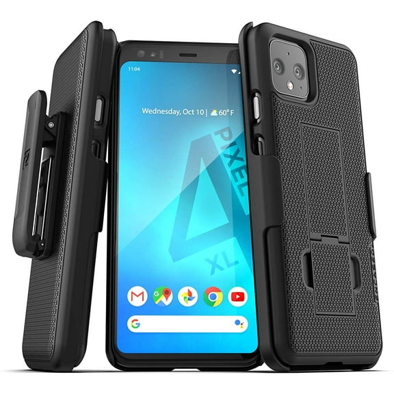 Encased Pixel 4 XL Belt Clip Case (2019 DuraClip) Ultra Slim Cover with Holster for Google Pixel 4XL (Black)