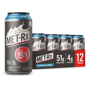 MET-Rx RTD 51 Protein Shake, Cookies & Crème, 51g Protein, 15 Fl Oz., 12 Ct