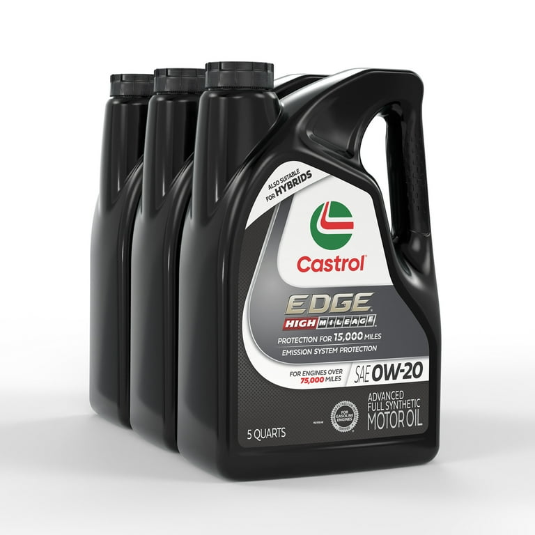Castrol High Mileage 0W-20 Synthetic Motor Oil 5 Quarts with