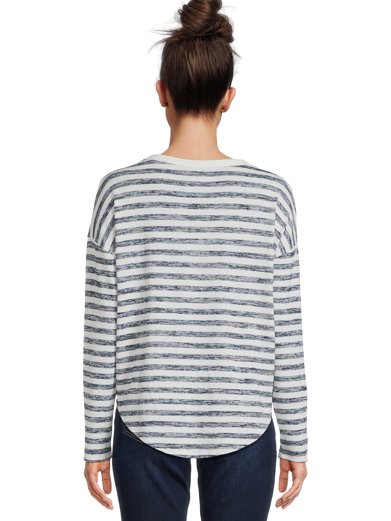 Time and Tru Women's Long Sleeve Hacci Top (2 Pack)