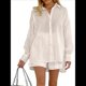 thumbnail image 2 of Conjuntos de 2 Piezas: Camisa Abotonada, Top y Pantalones Cortos, Conjuntos Casuales para Estar en Casa Albaricoque L, 2 of 6