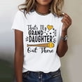 thumbnail image 2 of ZOHIUM Summer Clothes for Women That'S My Granddaughter Out There Women's Lettering Baseball Print Round Neck Short Sleeve T Shirt Top White Shirts for Women Women's Clothing (White,M), 2 of 4