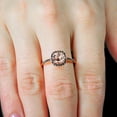 thumbnail image 2 of Limited Time Sale: 1.25 Carat Round Cut Morganite and Black Diamond Engagement Ring in 10k Rose Gold, 2 of 5