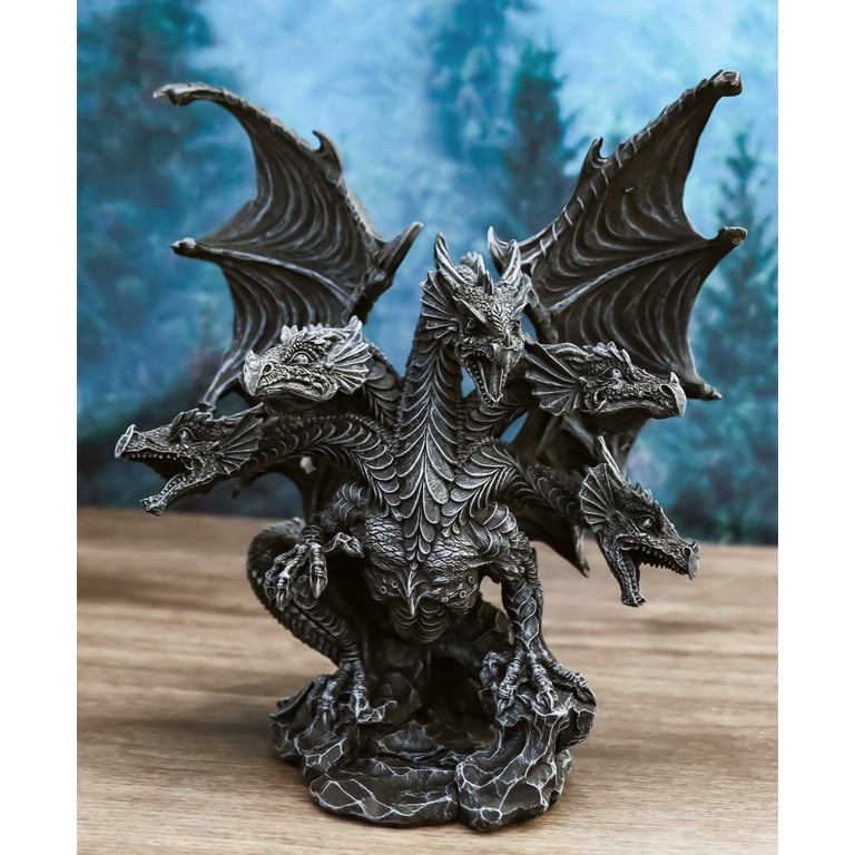 Gothic Faux Stone Ancient Legendary Five Headed Dragon Hydra Gothic Faux Stone Ancient Legendary Five Headed Dragon Hydra