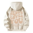thumbnail image 6 of Jesus Print Hoodies for Women Long Sleeve Hooded Sweatshirt Fall Casual Pullover, 6 of 6