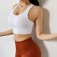 thumbnail image 4 of Ropa interior deportiva de alto impacto para mujer, ropa interior deportiva para correr con tiras cruzadas en la espalda, ropa interior con copas desmontables, color blanco, 4 of 5