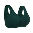 thumbnail image 2 of Dwellite Daisy Bras for Older Women | Front Closure Womens Plus Size Bra, Full Coverage Wireless Underwear Full Support Everyday Bra Dark Green 38, 2 of 5