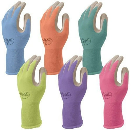 6 Pack Atlas NT370 Atlas Nitrile Garden Gloves - Medium (Assorted Colors)Tough and durable lightweight gloves By