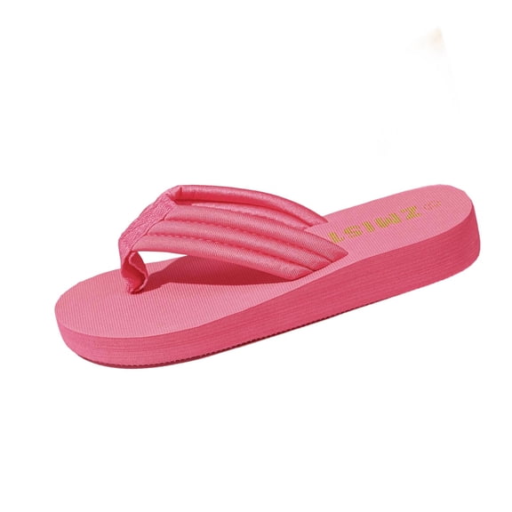 Hurxie Women's Platform Wedge Flip Flops Trendy Dressy Open Toe Thong Summer Casual Sandals Hot Pink 36