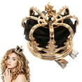 thumbnail image 2 of FELTECHELECTR 1 horquilla de corona dorada para fiesta de Halloween, pinzas para el pelo doradas para novia, cosplay, 2 of 4