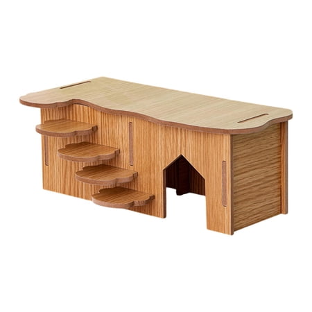 Lazsy Hamster House Hamster Hideout Cabin Multifunctional Habitat Decor for Chinchilla polygonal hole