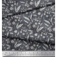 thumbnail image 2 of Soimoi Silk Fabric Leaves & Floral Block Print Fabric by The Yard 42 Inch Wide, 2 of 3