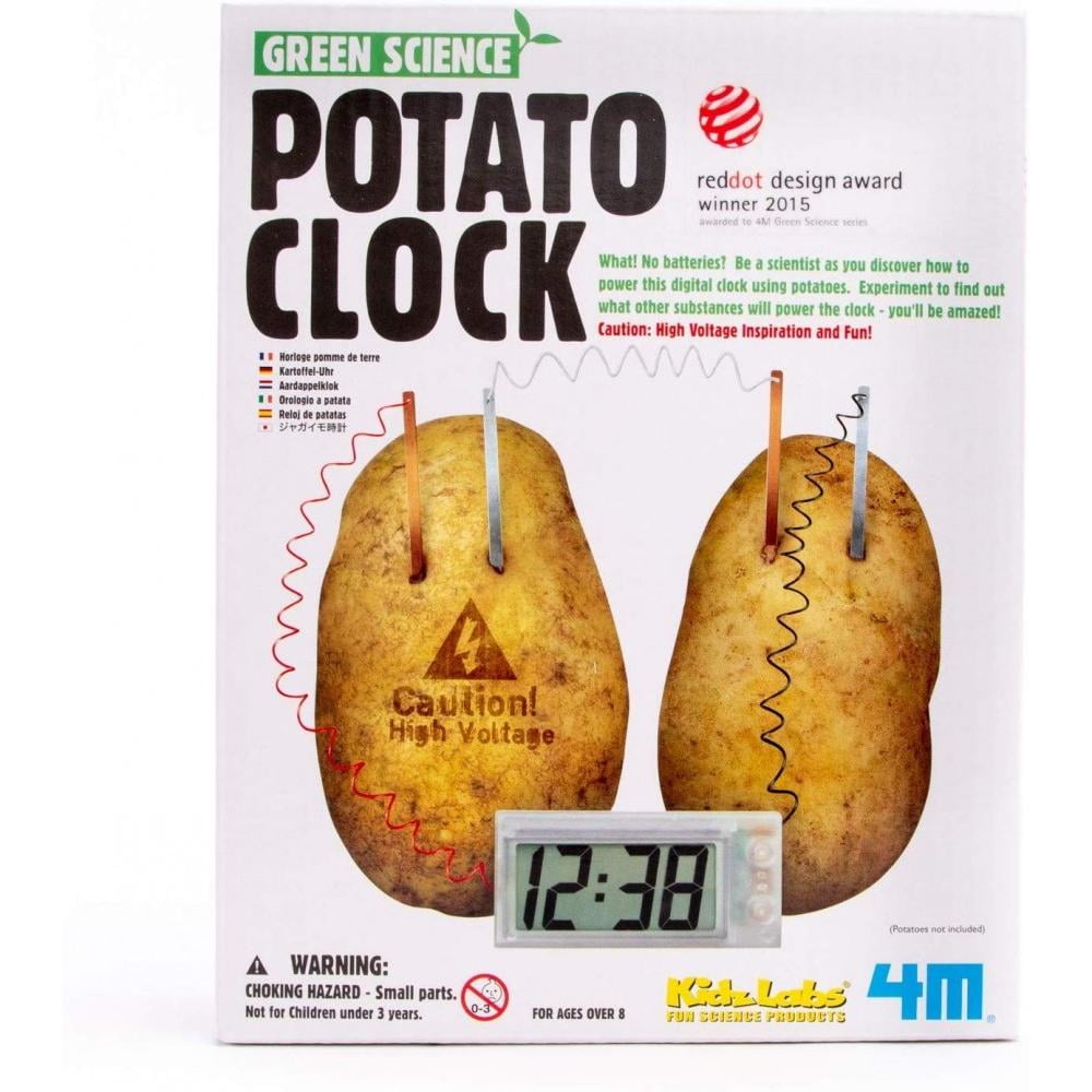 Educational DIY Experiment Green Energy Science Toy Set Potato Powered Clock Kit 