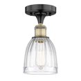 thumbnail image 3 of Innovations Lighting  Brookfield - 1 Light 6" Semi-Flush Mount Clear/Black Antique Brass, 3 of 5