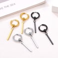 thumbnail image 5 of Silvora Silver Dangle Women Hoop Earrings Hypoallergenic Stainless Steel Long Vertical Bar Minimal Thin Drop Earrings Jewelry Gifts for Girlfriend Wife Valentine's Day, 5 of 6