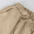 thumbnail image 4 of Mitankcoo Women's Drawstring Ruffle Capris - Relaxed Fit with Pockets - Casual Cropped Pants, 4 of 7