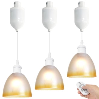 Semi Flush Mount Pendant Light – 7W LED With Hand-Sweep Dimming Control, Adjustable Height 4" To 70", 3000K Warm White, Ideal For Kitchen Island, Dining Room, Sloped Ceilings