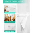 thumbnail image 3 of No Hook Shower Curtain with Snap-in Liner, Brown White Puppy Waterproof Fabric Bathroom Curtains, Watercolor Smile Dog Modern Bath Curtains & Mesh Top Window 72"x96" Extra Long, 3 of 6