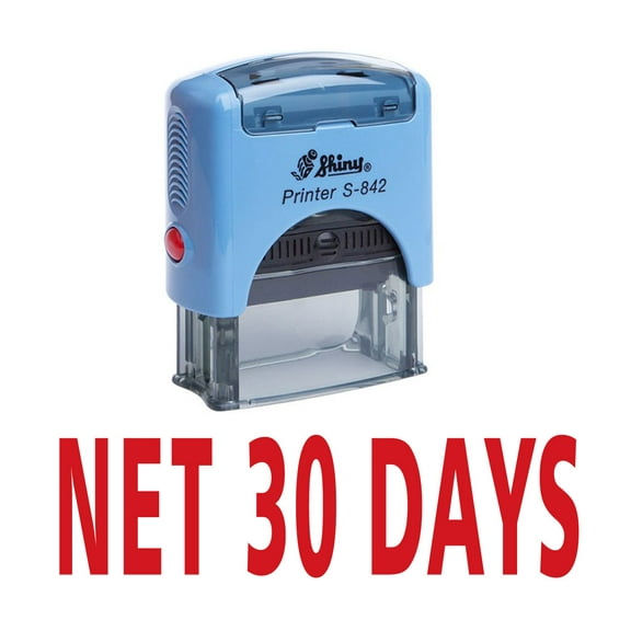 NET 30 DAYS Self Inking Rubber Stamp Custom Shiny Office Stationary Stamp
