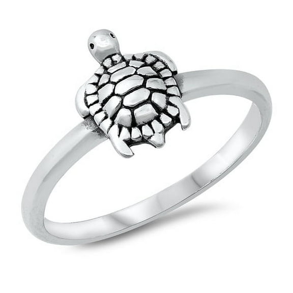 Turtle Band Ring Turtle Shape Ring 925 Sterling Silver Size 5