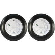 Two Trailer Tires On Rims 5.3012 53012 5.30 X 12 5 Hole Wheel White