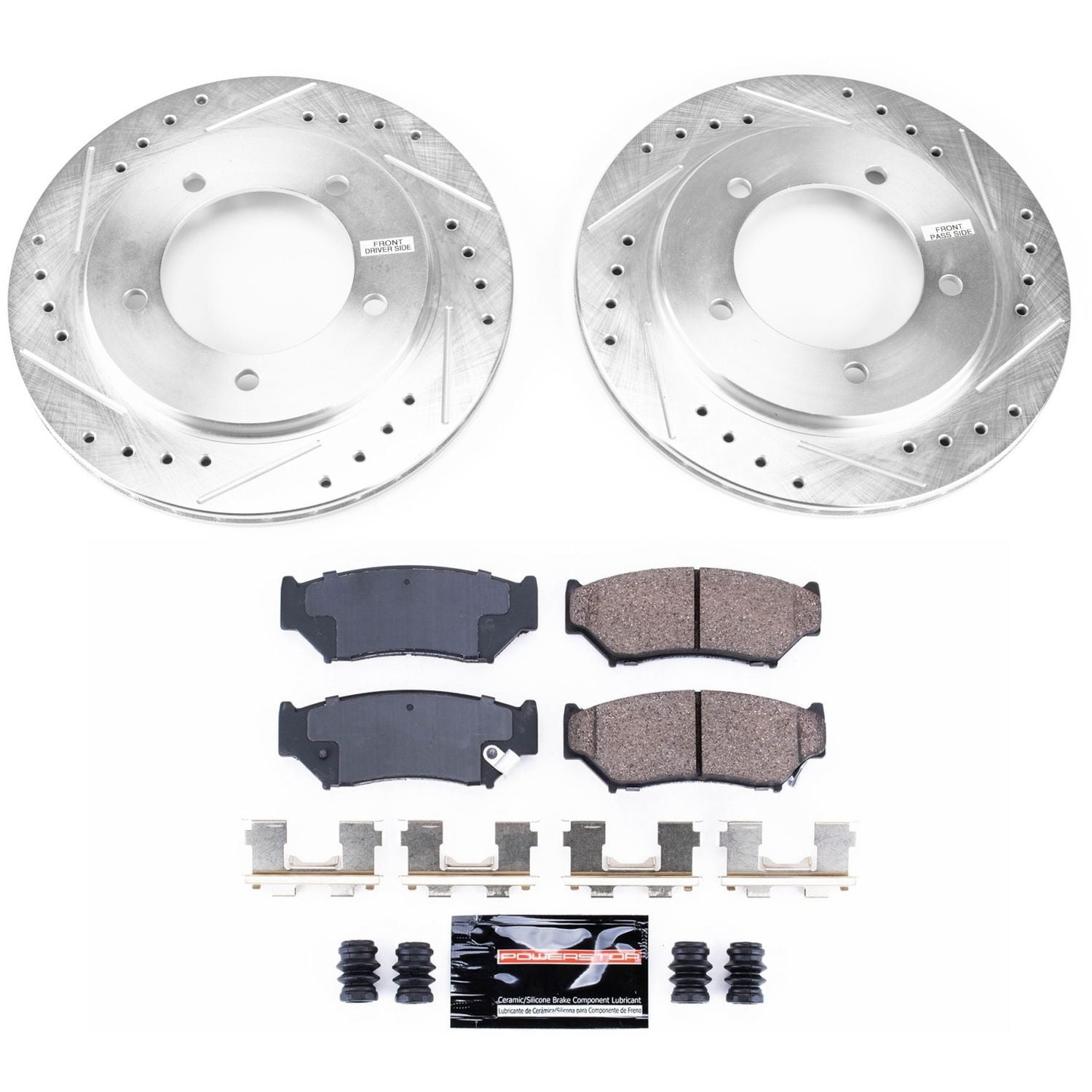 PowerStop Front Z23 Evolution Sport Carbon-Fiber Ceramic Brake Pad and Drilled & Slotted Rotor Kit Fits: CHEVROLET SUZUKI Select Models K5014