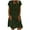 Army Green, variant on QLEICOM Women's 2023 Summer Dress Casual Loose Stripe Dot Patchwork V-Neck Short Sleeves Dress A-Line Pleated Hem Swing Midi Sun Dress Blue M, US Size:6
