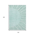 thumbnail image 3 of HomeRoots 655421 10 x 14 ft. Teal & Ivory Abstract Transitional Washable Machine Made Rectangle Area Rug with UV Protection, 3 of 9