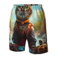 thumbnail image 4 of Pofeuu Riverside Meditating Cat Prin Men's Swim Trunks Quick Dry Bathing Suit Swimming Board Shorts Mesh Lining Beach Swimwear-Medium, 4 of 6