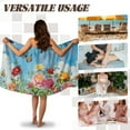 thumbnail image 5 of Yuyamidu Colorful Flower Bath Wrap Towels for Women Floral Towel Wrap for Sauna Spa, Blue Bath Towels for Adults Bathroom Body Towel Wrap with Pocket, Size XL, 5 of 7