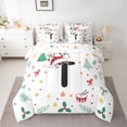 thumbnail image 2 of Homewish Cartoon Monogrammed T Twin Bedding Sets 7-Piece for Kids, Kawaii Bowknot Ribbon Bedding Comforter Set, Reindeer Christmas Hat Reversible Sheet Sets, Super Cozy Room Decor, 2 of 7