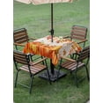 thumbnail image 3 of Outdoor Tablecloth with Umbrella Hole and Zipper, Thanksgiving Square Table Cloth 60x60 Inch Waterproof Tablecloth, Autumn Pumpkin Orange Red Vintage Leaf Picnic Table Cover for Patio Camping, 3 of 7