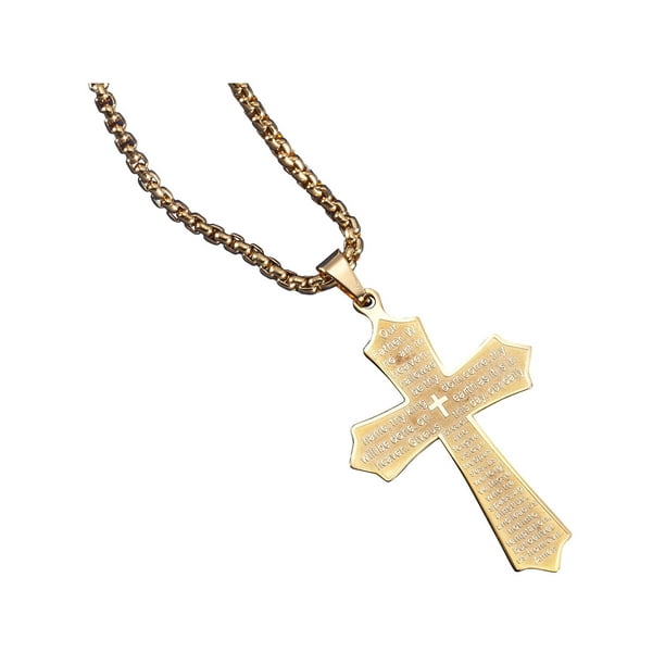 lords prayer cross necklace