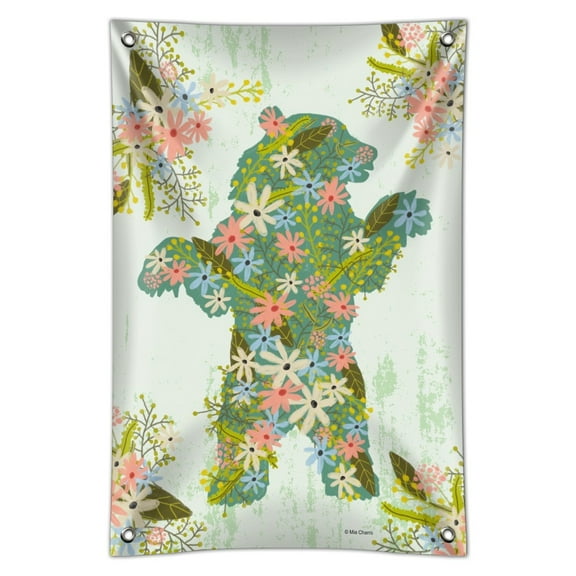 Flowery Floral Bear Silhouette Home Business Office Sign