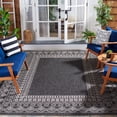 thumbnail image 2 of SAFAVIEH Courtyard Emmett Bordered Indoor/Outdoor Area Rug, Black/Beige, 8' x 11', 2 of 11
