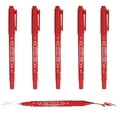 thumbnail image 1 of Uxcell Twin Tip Permanent Markers, 6 Pack Red Fine and Ultra Fine Point Colored Makers Quick Drying Coloring Pen for Writing Drawing on Wood Plastic Metal Glass Stone, 1 of 6