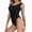 Black, variant on Women's Satin Glossy Sleeveless Bodysuit Scoop Neck Backless Leotard One Piece Smooth Oil Shiny Dance Leotard (Blue,M)