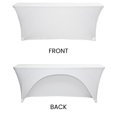 thumbnail image 6 of Your Chair Covers - Spandex 6 Ft x 18 Inches Open Back Rectangular Table Cover White for Wedding, Party, Birthday, Patio, etc., 6 of 7