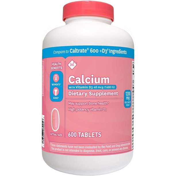 600mg Calcium + D3 Dietary Supplement (600 ct.) 2 Pack