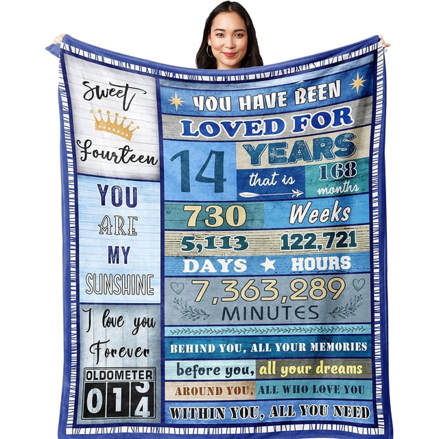 LHSHID Gifts for 14 Year Old Girl/Boys 14 Year Old Girl/Boy Gifts for Birthday Birthday Gifts for 14 Year Old Girl/Boy 14th Birthday Decorations for Girls/Boys Birthday Blanket 30"x40"