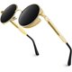 thumbnail image 1 of Gafas de sol polarizadas redondas grises doradas oso de fresa UV400, 1 of 5
