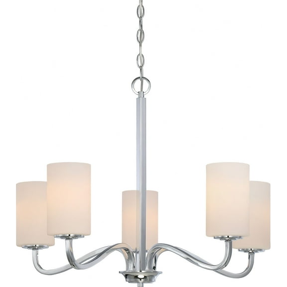 60/5805 Nuvo Lighting Willow-Five Light Chandelier-27 Inches Wide by 21 Inches High-Polished Nickel Finish    -Traditional Installation