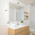 thumbnail image 3 of Taimei Medicine Cabinet, Aluminum, Stainless Steel, Glass, Mirrored, Polystyrene, 48 inch W x 36 inch H x 4 D, Gray, 3 of 10
