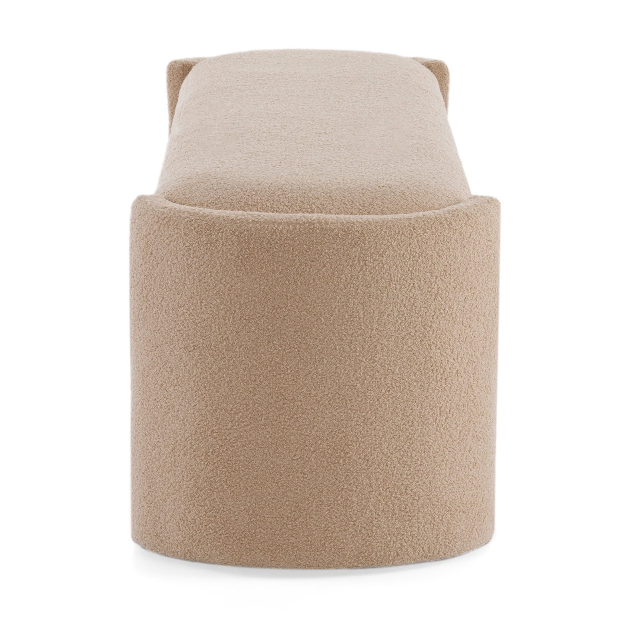 Christopher Knight Home Generic Modern Long Ottoman with Wooden Frame and Polyester Upholstery, Light Camel