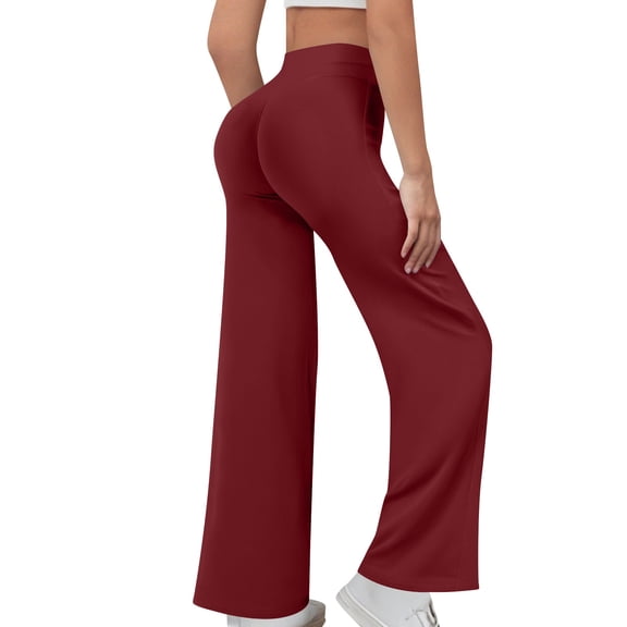 BUIGTTKLOP Wide Leg Yoga Pants for Women Seamless High Waisted Sweatpants Loose Fitted Sports Running Athletic Pants
