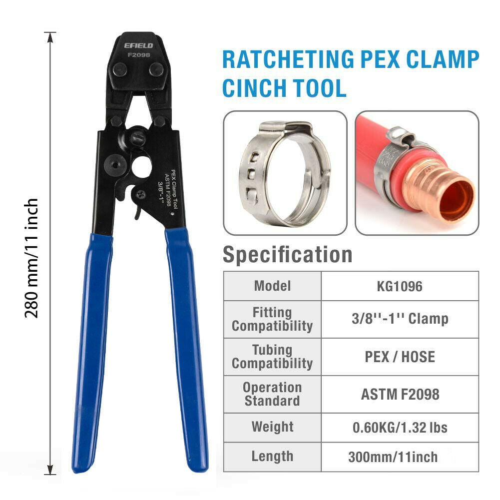 30 1/2" and 3/4" SS CLAMPS PEX CINCH CLAMP CRIMPING TOOL with PIPE CUTTER 
