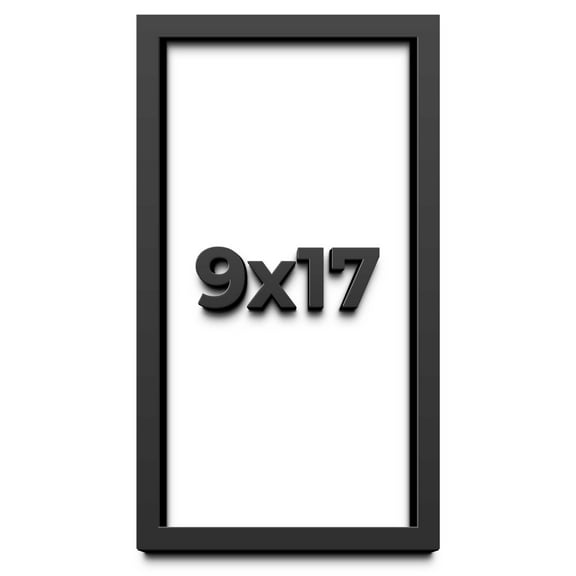 9x17 Shadow Box Frame Black | 1 inches Deep Real Wood Contemporary Shadowbox Display Frame | UV