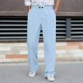 thumbnail image 2 of Men's Dress Pant Solid Color Casual Comfortable Flat Front Trousers Business Blue Pant, 2 of 9